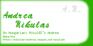 andrea mikulas business card
